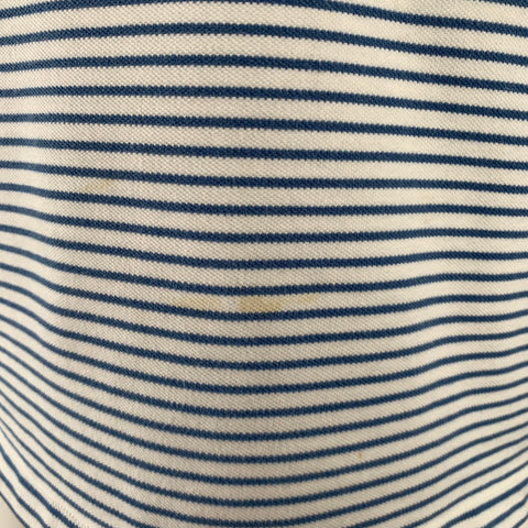 A.P.C. Size M White Blue Stripe Cotton Short Sleeve T-shirt