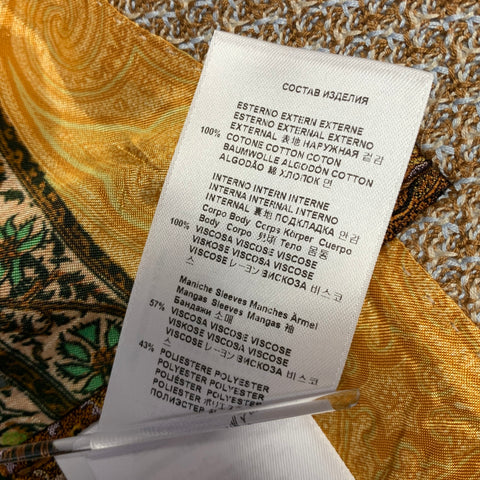 ETRO Size 40 Gold Grey Woven Cotton Notch Lapel Sport Coat