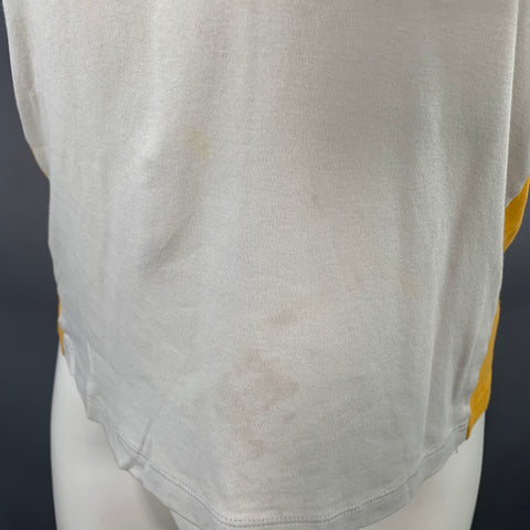 JIL SANDER Size S Grey Multi-Color Color Block Jersey Crew-Neck T-shirt