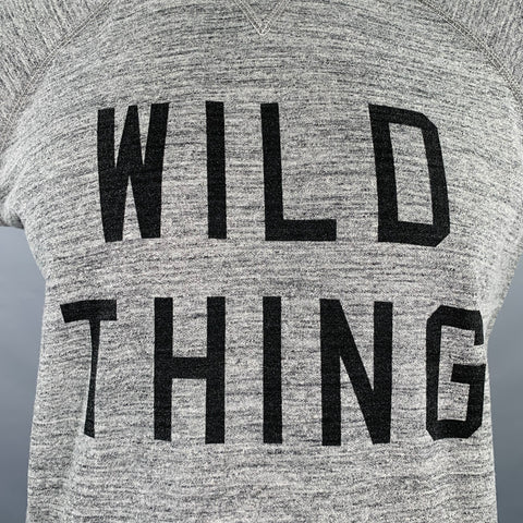DSQUARED2 Size L Wild Thing Grey Black Heather Cotton Short Sleeve T-shirt