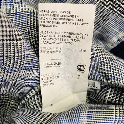 DOLCE & GABBANA Size 36 Navy Linen Notch Lapel Jacket