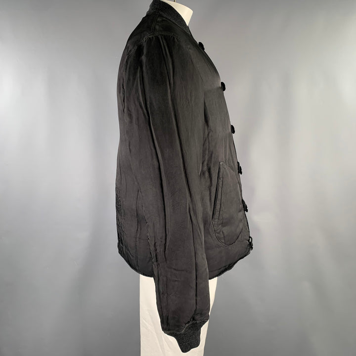 VISVIM Size L Black Nylon Reversible Bomber Jacket
