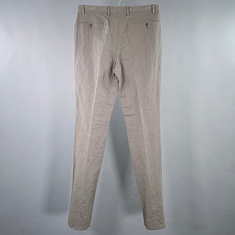 JOHN VARVATOS Size 32 Grey Linen Cotton Casual Pants