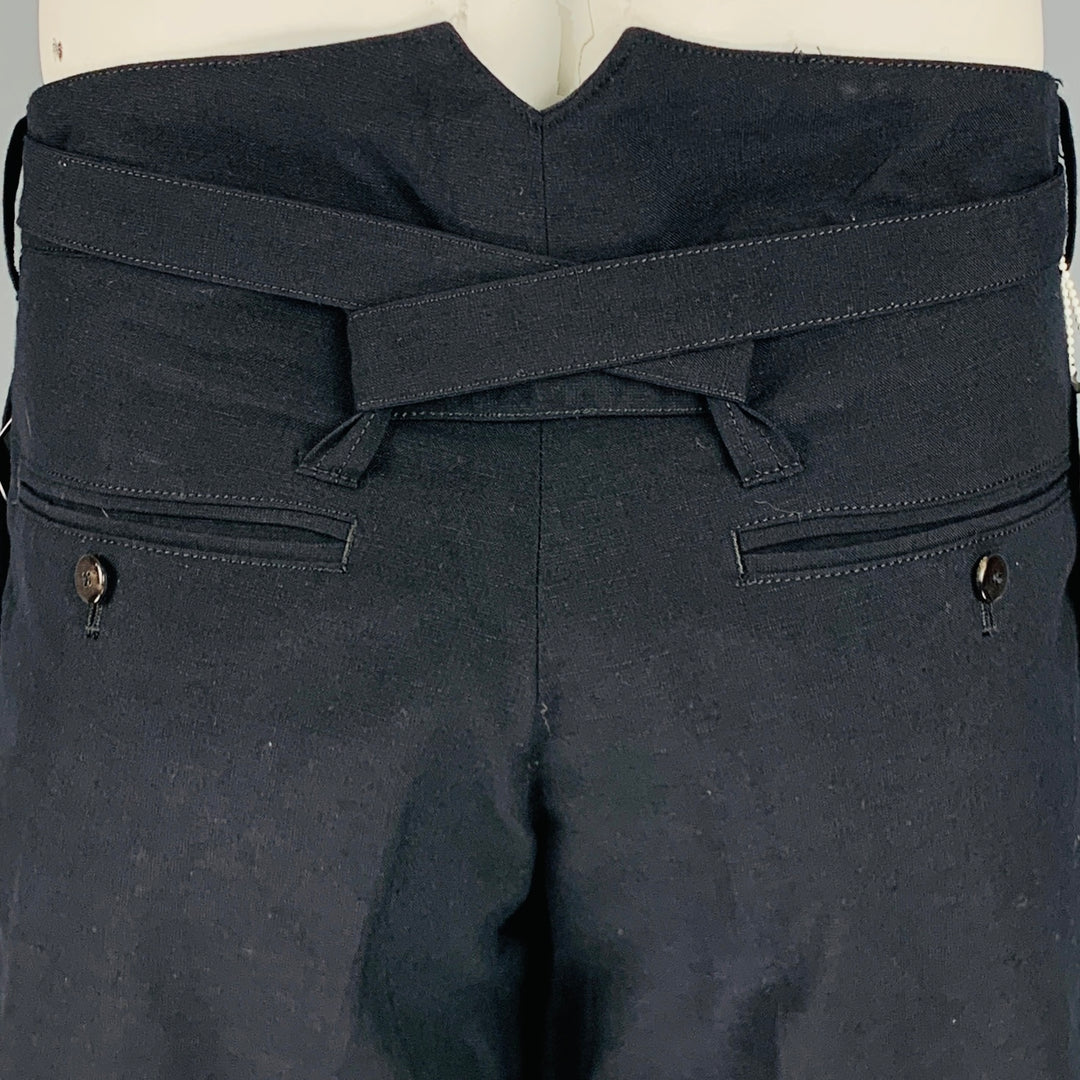 VISVIM Size L -Hakama Pants- Black Wool Linen Pleated Dress Pants