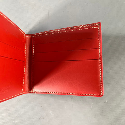 GOYARD Red Monogram Canvas Leather Wallet