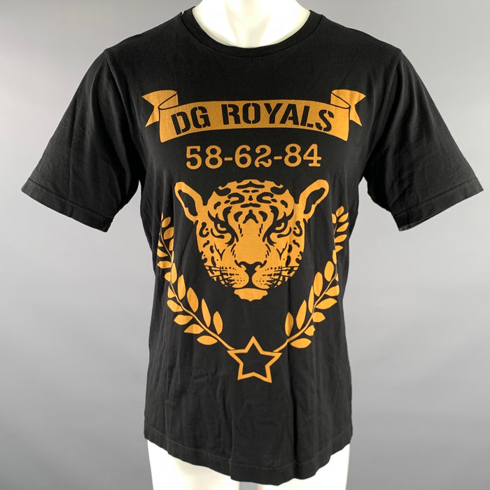 DOLCE & GABBANA Size XS Black Camel Graphic Cotton Crew-Neck T-shirt