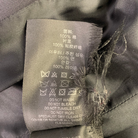 BURBERRY PRORSUM Size 2 Black Cotton Twill Double Breasted Coat