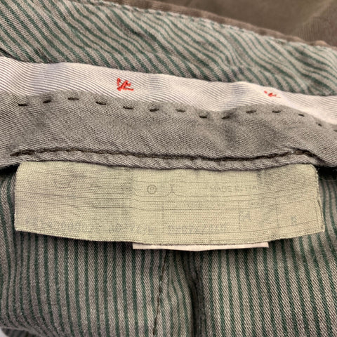 ISAIA Size 38 Brown Twill Cotton Blend Flat Front Casual Pants