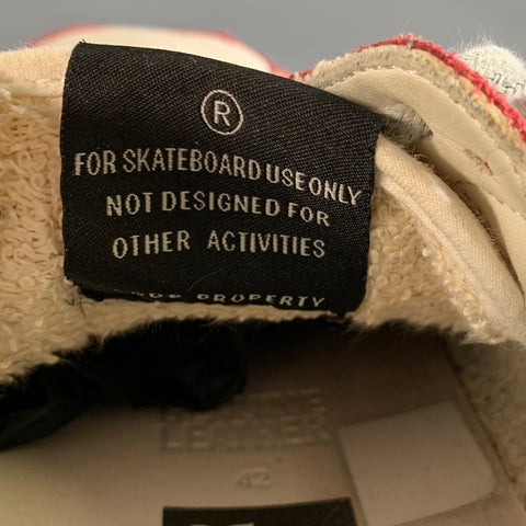 GOLDEN GOOSE Size 9 Red White & Grey Mixed Fabrics Leather & Suede Sneakers