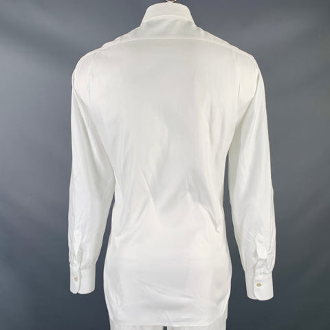 KITON Size L White Cotton Button Up Long Sleeve Shirt