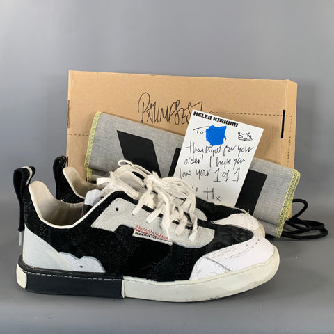 HELEN KIRKUM Size 9 Black White Leather Lace Up Sneakers