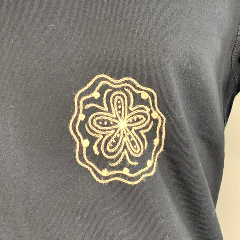 REIGNING CHAMP Size L Navy White Embroidery Cotton Crew Neck Sweatshirt