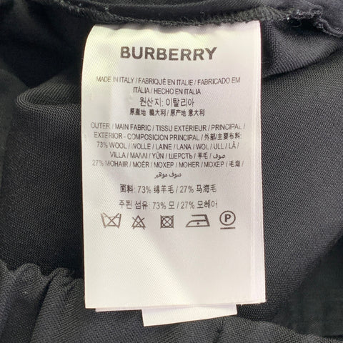 BURBERRY Size L Black Red Logo Wool Mohair Elastic Waistband Casual Pants
