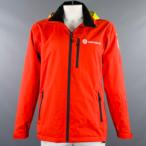 HELLY HANSEN x HURTIGRUTEN Size L Red Yellow Color Block Polyester Jacket