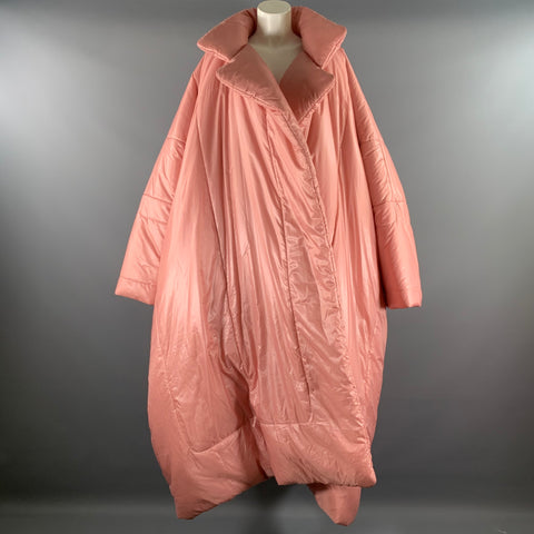 NORMA KAMALI Size S Pink Nylon Quilted Oversized Coat