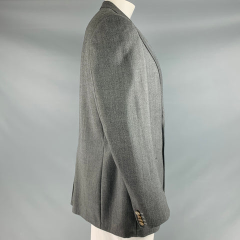 GUCCI Size 44 Black Grey Nailhead Wool Mohair Single Breasted Sport Coat