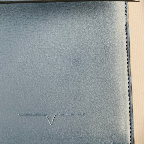 VON HOLZHAUSEN Navy Black Faux Leather Pouch Handbag