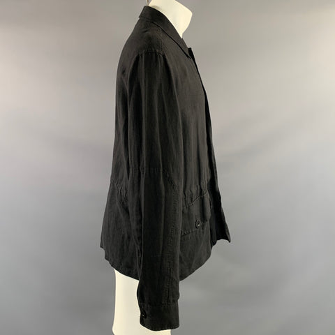 OUR LEGACY Size M Black Linen Cotton & Silk Button Up Long Sleeve Shirt