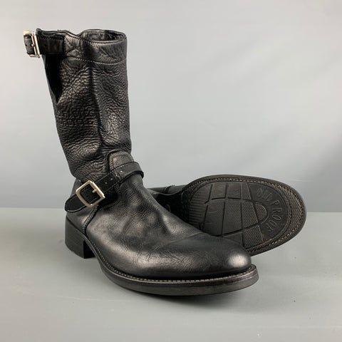 PAUL SMITH Size 9 Black Solid Leather Pull On Boots