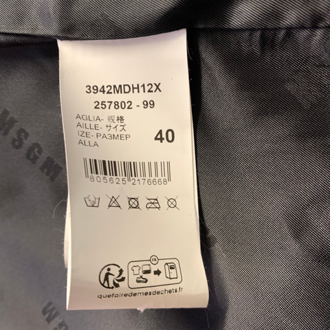 MSGM Size M Black Polyurethane Polyester Zip Up Vest