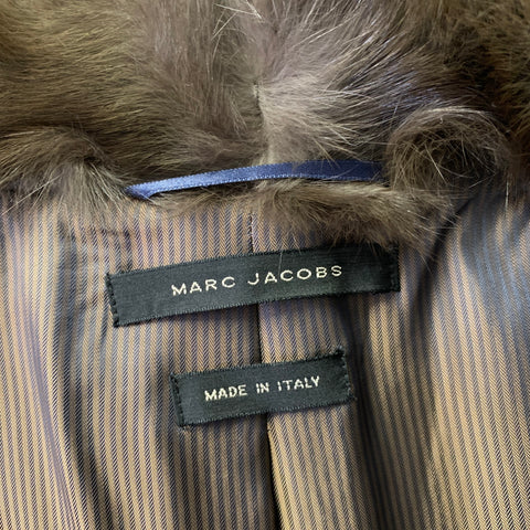 MARC JACOBS Size XXL Navy Cashmere Military Coat