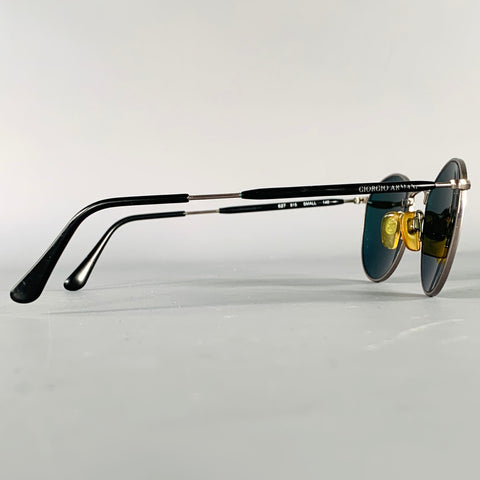 GIORGIO ARMANI Size S Silver Black Metal Sunglasses
