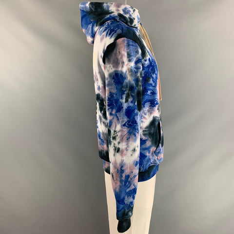 WELL KNOWN Size XXL Houston Blue Black Pink Tie Dye Cotton Hooded Sweatshirt