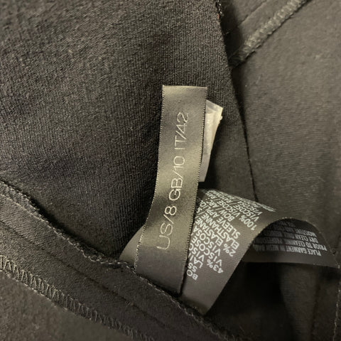 DONNA KARAN Size 8 Black Wool Blend Ruffled Peak Lapel Jacket Indoor Blazer