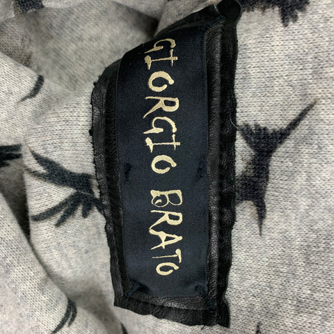 GIORGIO BRATO Size 40 Charcoal Distressed Zip Up Jacket