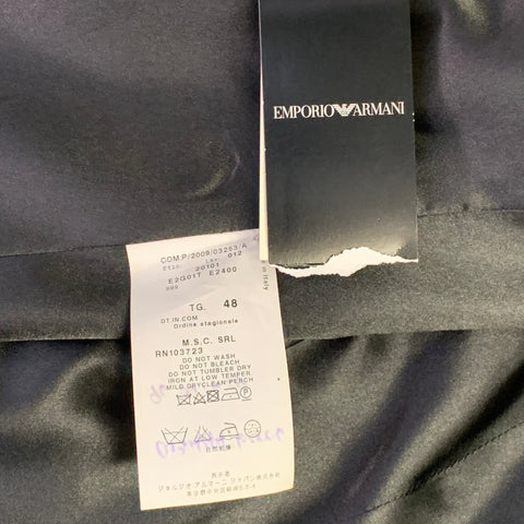 EMPORIO ARMANI Size 12 Black Polyester Blend Lace Peak Lapel Jacket Blazer