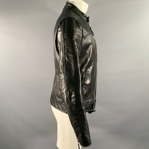 WEST COAST LEATHER Size M Black Leather Moto Racer Jacket