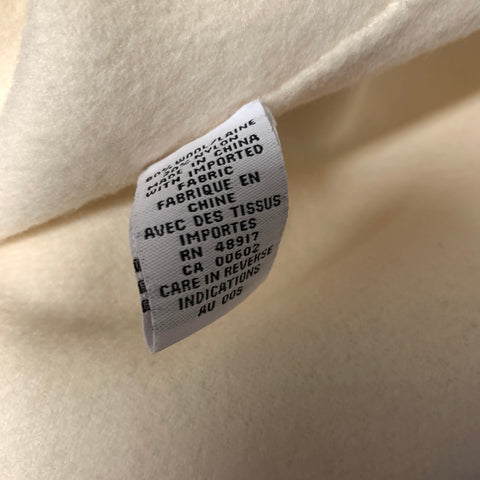 CALVIN KLEIN Size L Cream Wool & Nylon Hooded Coat