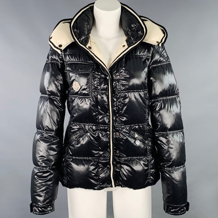 MONCLER Size M Quincy Black Quilted Snaps Jacket