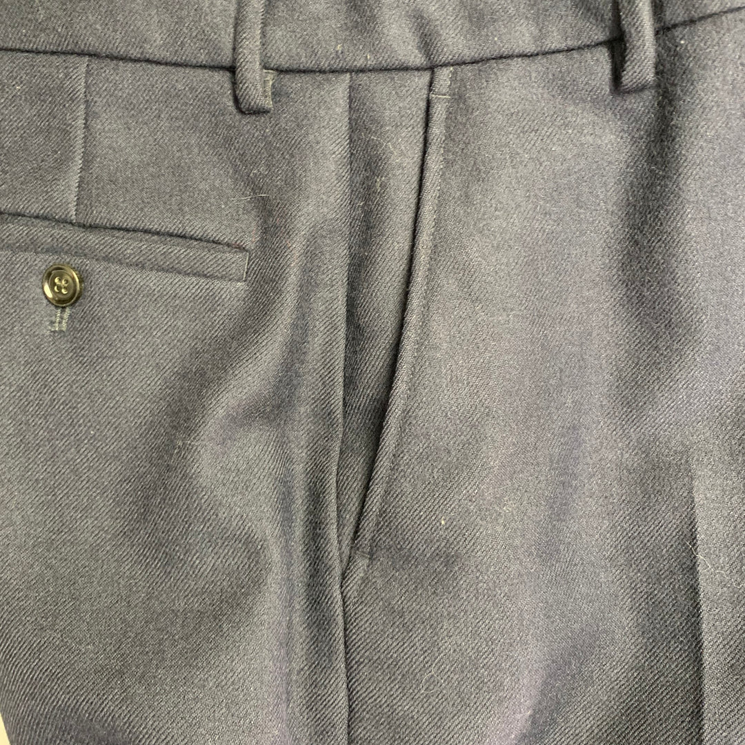 AMI by ALEXANDRE MATTIUSSI Size 28 Navy Wool Twill Straight Zip Fly Dress Pants