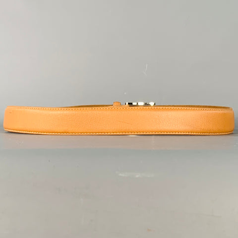 NEIMAN MARCUS Size 32 Camel Silver Leather Belt