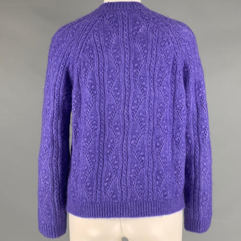 LA MAILLE SEZANE Size XS Purple Mohair Blend Textured Cardigan