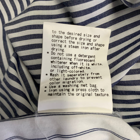 SAGE DE CRET Size M White Grey Stripe Cotton Mixed Pattern Long Sleeve Shirt