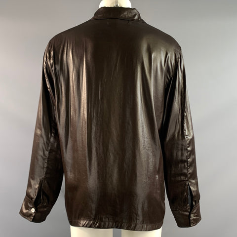 OUR LEGACY Size M Brown Dark brown Polyester Button Up Long Sleeve Shirt