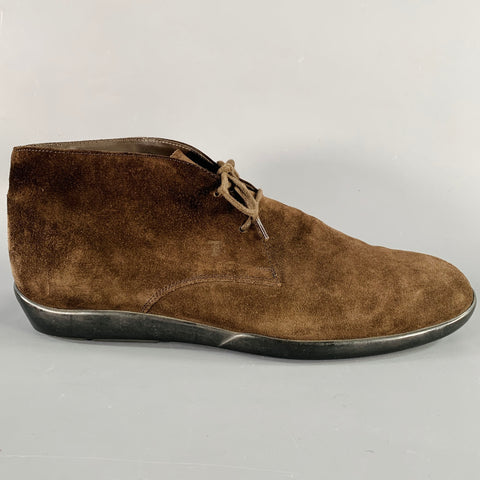 TOD'S Size 10.5 Brown Suede Ankle Chukka Boots