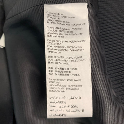 3.1 PHILLIP LIM Taille 4 Veste bombardier à chevrons en coton et polyester noir marine