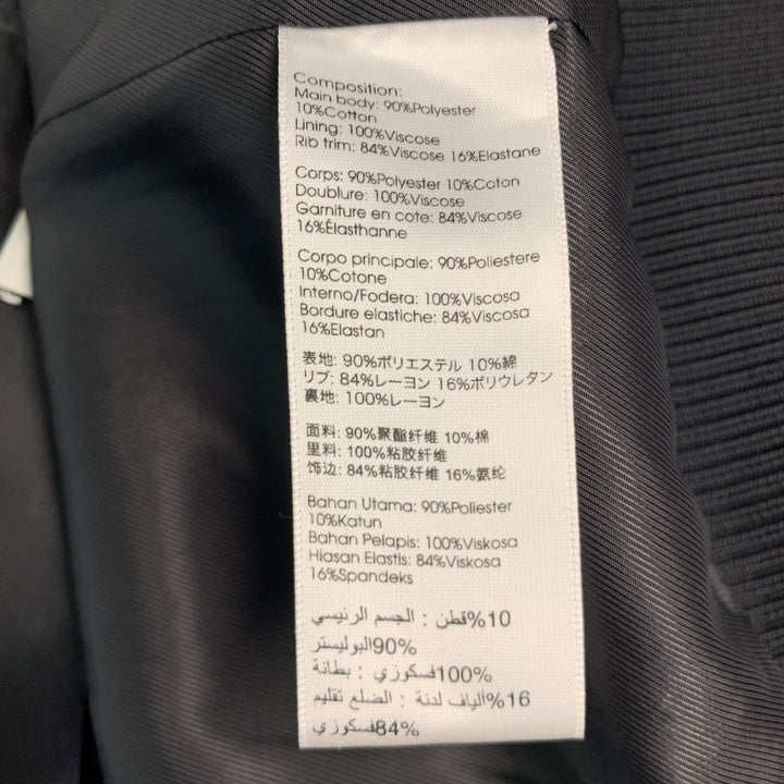 3.1 PHILLIP LIM Chaqueta bomber de chevrón de algodón y poliéster, color negro, azul marino, talla 4