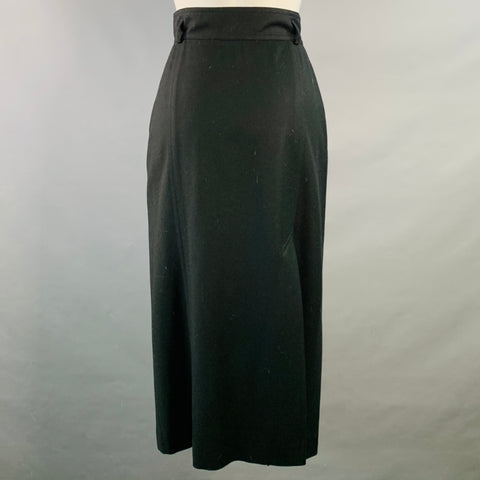 Jupe crayon boutonnée en laine vierge noire ESCADA Taille M
