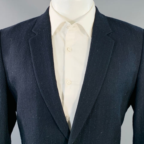 PAUL SMITH Size 38 Navy White Stripe Wool Single Button Notch Lapel Sport Coat