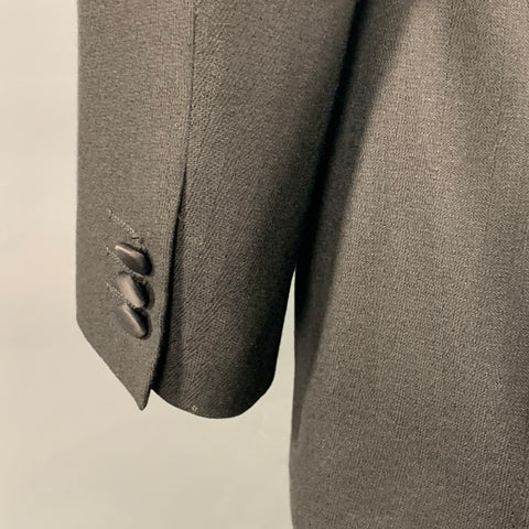 JHANE BARNES Size 44 Long Black Pleated Shawl Lapel Tuxedo