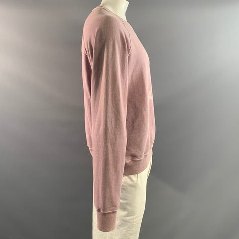 PRADA Size XL Lavender Dark Grey Distressed Cotton Crew Neck Sweatshirt