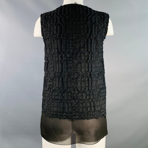 MAISON MARTIN MARGIELA Size XS Black Wool Blend Textured Casual Top