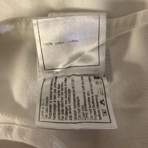 CHANEL SS2001 Size XS White Cotton Tapered Jeans