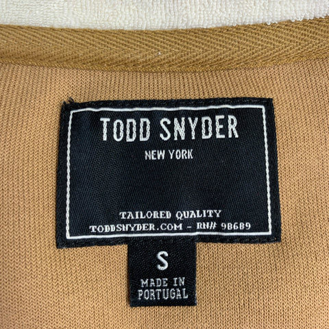 TODD SNYDER Size S Tan Beige Color Block Cotton Blend Short Sleeve Shirt