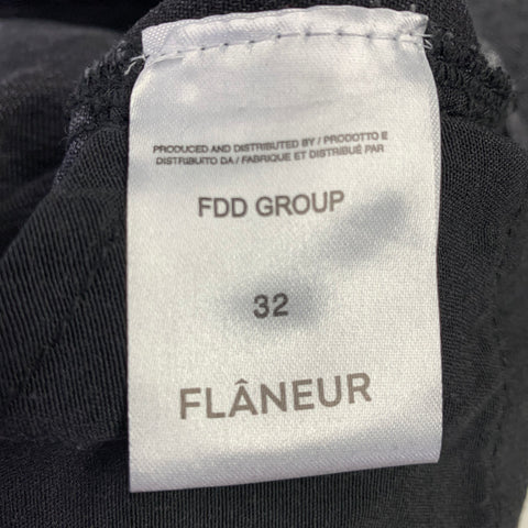 FLANEUR Size 32 Grey Distressed Cotton High Waisted Wide Leg Jeans