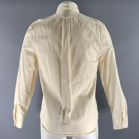 TODD SNYDER Size S Cream Ivory Solid Cotton Pointed Collar Long Sleeve Shirt